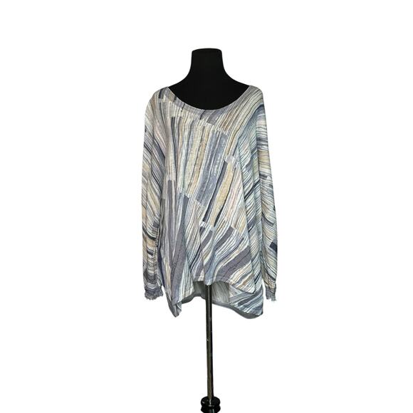 Nic + Zoe blue stripes lightweight tunic sweater size 3X - Picture 10 of 15